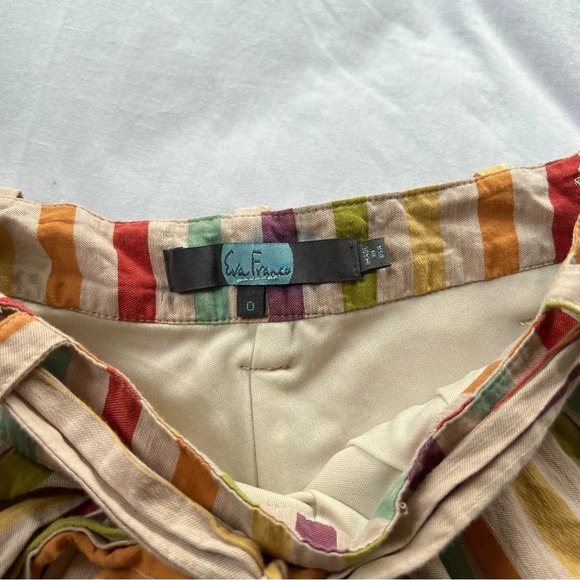 Anthropologie Eva Franco rainbow striped paper bag shorts 9754 - Picture 4 of 9